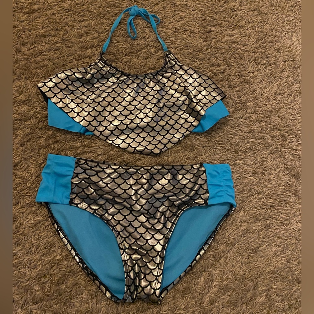 Justice Mermaid Two Pieces Swim Suit Size 16